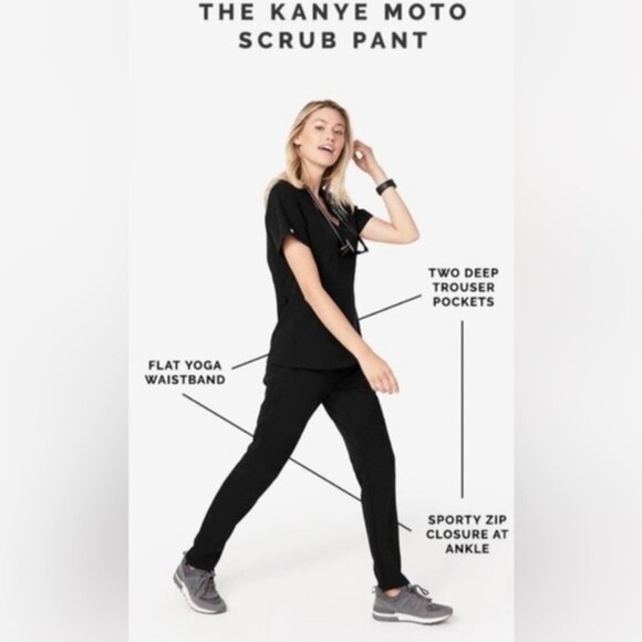 Figs Limited Edition Kayne Moto Jogger Scrub Pants Ceil Blue XXS - Picture 5 of 7